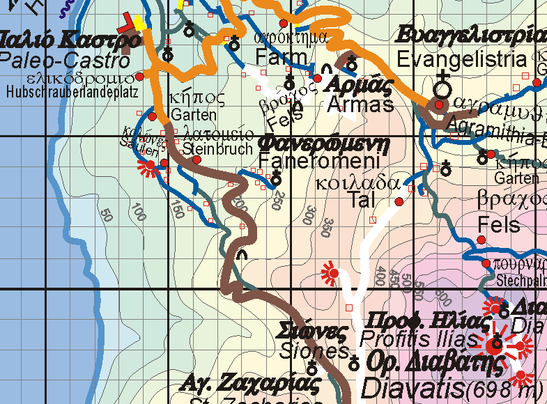 Wanderkarten-Ausschnitt